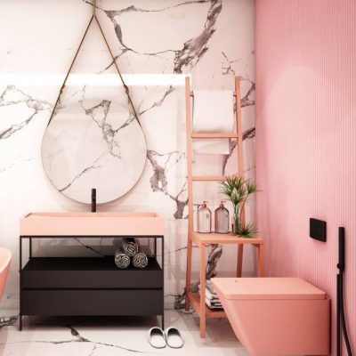 Modern Bathroom Interior design,3d rendering ,3d illustration